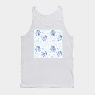 Lauras Floral Sky-blue Tank Top